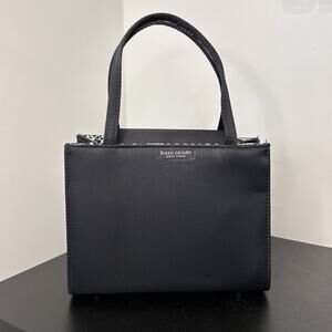 Vintage Kate Spade Y2K Black Nylon Mini Tote Bag Leopard Print Lining Retro